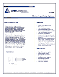 LND48-adj datasheet: 400mA, adjustable low dropout voltage regulator. LND48-adj