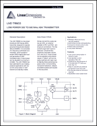 LND-TRM33 datasheet: Low power 300 to 500MHz ASK transmitter LND-TRM33