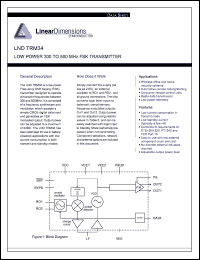 LND-TRM34 datasheet: Low power 300 to 500MHz FSK transmitter LND-TRM34