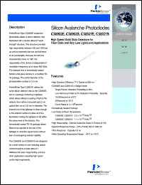 C30902E datasheet: Silicon avalanche photoddiode. High speed solid state detector for fiber optic and very low light-level applications C30902E