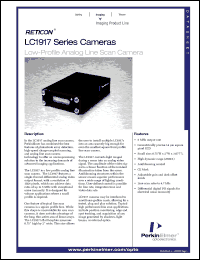 LC1917HAN-011 datasheet: Low-profile analog line scan camera. Resolution of 1024 pixels. Max data rate 5 MHz. LC1917HAN-011