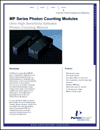MP953 datasheet: 1/3 inche photoncounting module. Window material UV glass. Dark counts per second 40 cps. MP953