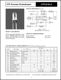 VTP3310LA datasheet: Process photodiodes VTP3310LA