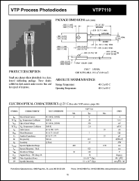 VTP7110 datasheet: Process photodiodes VTP7110