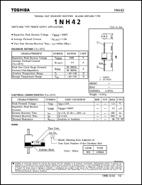 1NH42 datasheet: Fast recovery rectifier for switching type power supply applications 1NH42