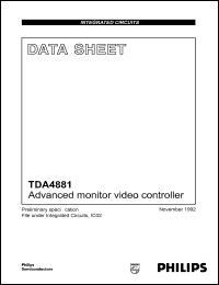 TDA4881 datasheet: Advanced monitor video controller TDA4881