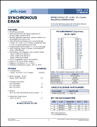 MT48LC1M16A1TG-7SIT datasheet: 512 K x 16 x 2banks, 143MHz synchronous DRAM MT48LC1M16A1TG-7SIT