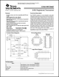 CY74FCT646CTSOCT datasheet:  OCTAL REGISTERED BUS TRANSCEIVERS WITH 3-STATE OUTPUTS CY74FCT646CTSOCT