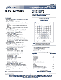 MT28F642D18FN-705TET datasheet: 2Meg x 16; 50MHz async/page/burst flash memory MT28F642D18FN-705TET