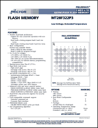 MT28F322P3FJ-80TET datasheet: 2Meg x 16 async/page/burst flash memory MT28F322P3FJ-80TET