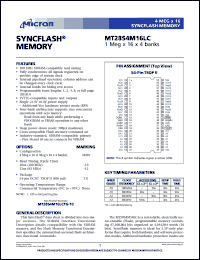 MT28S4M16LCTG-12 datasheet: 1Meg x 16 x 4banks, 83MHz syncflash memory MT28S4M16LCTG-12