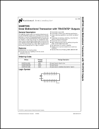 54ABT245MDA datasheet: Octal Bidirectional Transceiver with TRI-STATE Outputs 54ABT245MDA