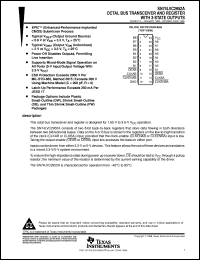 SN74LVC2952ADBLE datasheet:  OCTAL BUS TRANSCEIVER AND REGISTER WITH 3-STATE OUTPUTS SN74LVC2952ADBLE