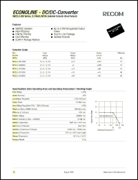 REC2.2-123.3DUI datasheet: 2.2W DC/DC converter with 12V input, +-3.3/+-333mA output REC2.2-123.3DUI