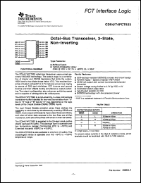 CD74FCT623M datasheet:  BICMOS FCT INTERFACE LOGIC OCTAL NON-INVERTING BUS TRANSCEIVERS WITH 3-STATE OUTPUTS CD74FCT623M