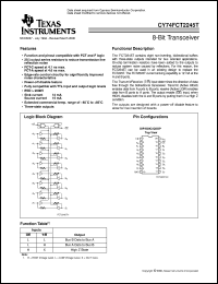 CY74FCT2245CTSOCT datasheet:  OCTAL BUS TRANSCEIVERS WITH 3-STATE OUTPUTS AND SERIES DAMPING RESISTORS CY74FCT2245CTSOCT