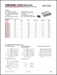 RP15-2412SEW datasheet: 15W DC/DC converter with 9-36V input, 12V/1250mA output RP15-2412SEW
