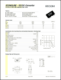 RZ-1505S datasheet: 0.5W DC/DC converter with 5V input, 15V/100mA output RZ-1505S