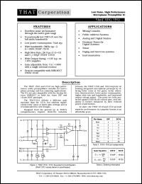 THAT1512 datasheet: Low noise, high performance microphone preamplifier IC THAT1512