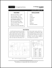 THAT2151 datasheet: IC voltage-controlled amplifier THAT2151