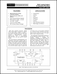 THAT4301P datasheet: IC dynamic processor THAT4301P