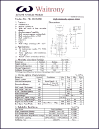 PIC-1023SMB datasheet: Infrared receiver module. High immunity against noise. PIC-1023SMB