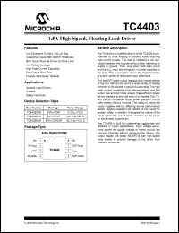 TC4403CPA datasheet: 1.5A high-speed, floating load driver TC4403CPA