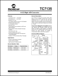 TC7135CLI datasheet: 4-1/2 digit A/D converter TC7135CLI