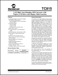 TC815CBU datasheet: 3-1/2 digit auto-ranging A/D converter with triplex LCD drive and display hold function TC815CBU