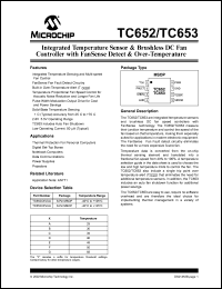 TC653BFVUA datasheet: Integrated femperature sensor & brushless DC fan controller with FanSense TM detect & over-temperature, temp. range 20C TC653BFVUA