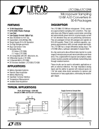 LTC1298IN8 datasheet: Micropower sampling 12-Bit A/D converters LTC1298IN8