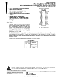 SN74LVCC4245ADW datasheet:  OCTAL BUS TRANSCEIVER WITH ADJUSTABLE OUTPUT VOLTAGE AND 3-STATE OUTPUTS SN74LVCC4245ADW