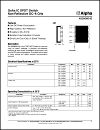 AS006M2-93 datasheet:  GaAs IC  SPDT switch non-reflective DC-6 GHz AS006M2-93