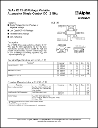 AF002N2-32 datasheet: GaAs IC 15dB voltage variable attenuator single control DC-2 GHz AF002N2-32