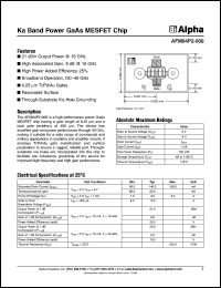 AFM04P2-000 datasheet: Ka band power GaAs MESFET chip AFM04P2-000