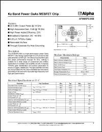 AFM06P2-000 datasheet: Ka band power GaAs MESFET chip AFM06P2-000