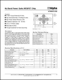 AFM08P2-000 datasheet: Ka band power GaAs MESFET chip AFM08P2-000