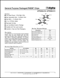 AFP02N8-212 datasheet: General purpose PHEMT chip AFP02N8-212