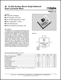 AM028S1-A2 datasheet: 26-33 GHz GaAs MMIC surface mount balanced down converter  mixer AM028S1-A2