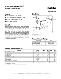 AM035N5-00 datasheet: 32-37 GHz GaAs MMIC ring hybrid  mixer AM035N5-00