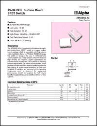 AP640R5-A3 datasheet: 23-34 GHz surface mount SPDT  switch AP640R5-A3