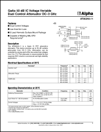 AT002N5-11 datasheet: GaAs 50 dB IC voltage variable dual control attenuator DC-3 GHz AT002N5-11
