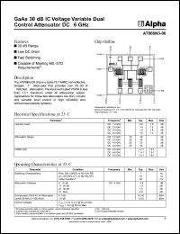 AT006N3-00 datasheet: GaAs 30 dB IC voltage variable dual control attenuator DC-6 GHz AT006N3-00