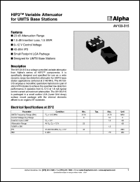 AV133-315 datasheet: HIP3 variable attenuator for UMTS base station AV133-315