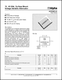 AV850M2-A2 datasheet: 18-40 GHz surface mount voltage variable attenuator AV850M2-A2