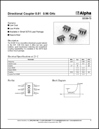 DC09-73 datasheet: Directional coupler 0.81-0.96 GHz DC09-73