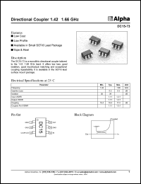 DC15-73 datasheet: Directional coupler 1.42-1.66 GHz DC15-73