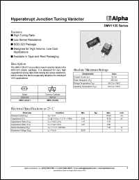 SMV1135-011 datasheet: Hyperabrupt junction tuning varactor SMV1135-011