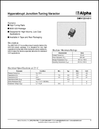 SMV1281-011 datasheet: Hyperabrupt junction tuning varactor SMV1281-011