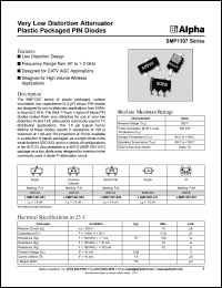 SMP1307-004 datasheet: Very low distortion attenuator plastic packaged PIN  diode SMP1307-004